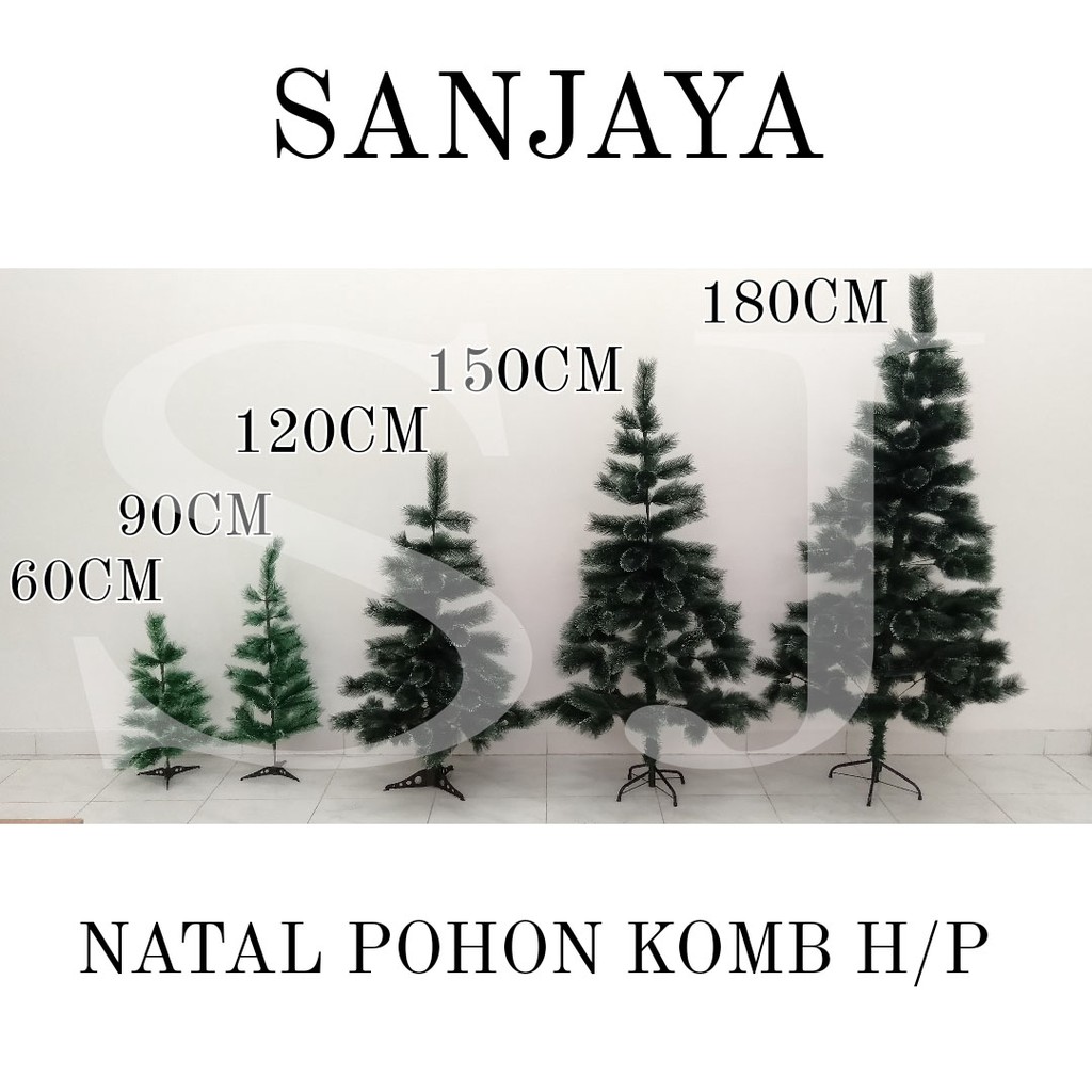 [60Cm] Pohon Natal Christmas Tree Besar / Pohon Cemara Dekorasi Hiasan Natal / Pohon Natal Warna Hijau / Natal Pohon Komb H/P 60Cm 25T Hj