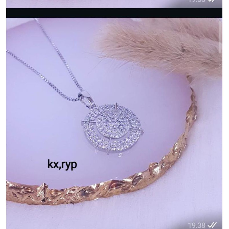 Kalung  ELEGANT Lapis Emas 18k crystal swarovski perhiasan liontin hadiah wanita