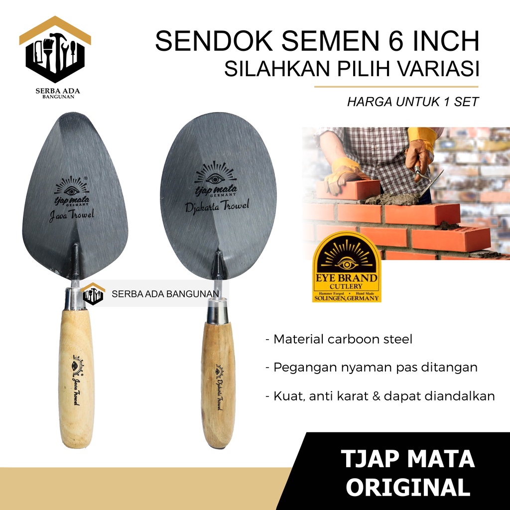 Jual Tjap Mata Cap Mata Sendok Cetok Semen Profil 5 12 Carbon Steel Trowel Sendok Semen 5620