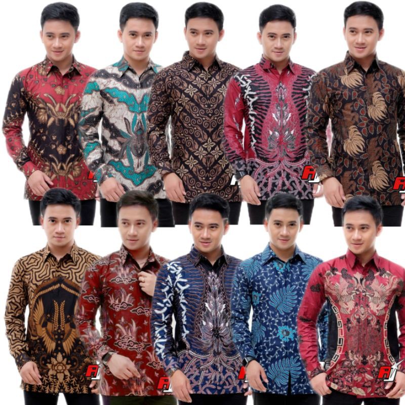 Batik Kemeja Pria New Arrival Distro Batik Pria Bordir Sogan HRB026 Batik Notoarto Batik Pekalongan Termurah