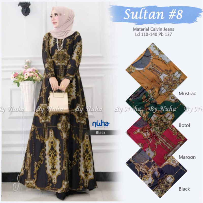 GAMIS JUMBO SULTAN #8, BAHAN CALVIN JEANS, LD.110-140 PB.137, NO BUSUI