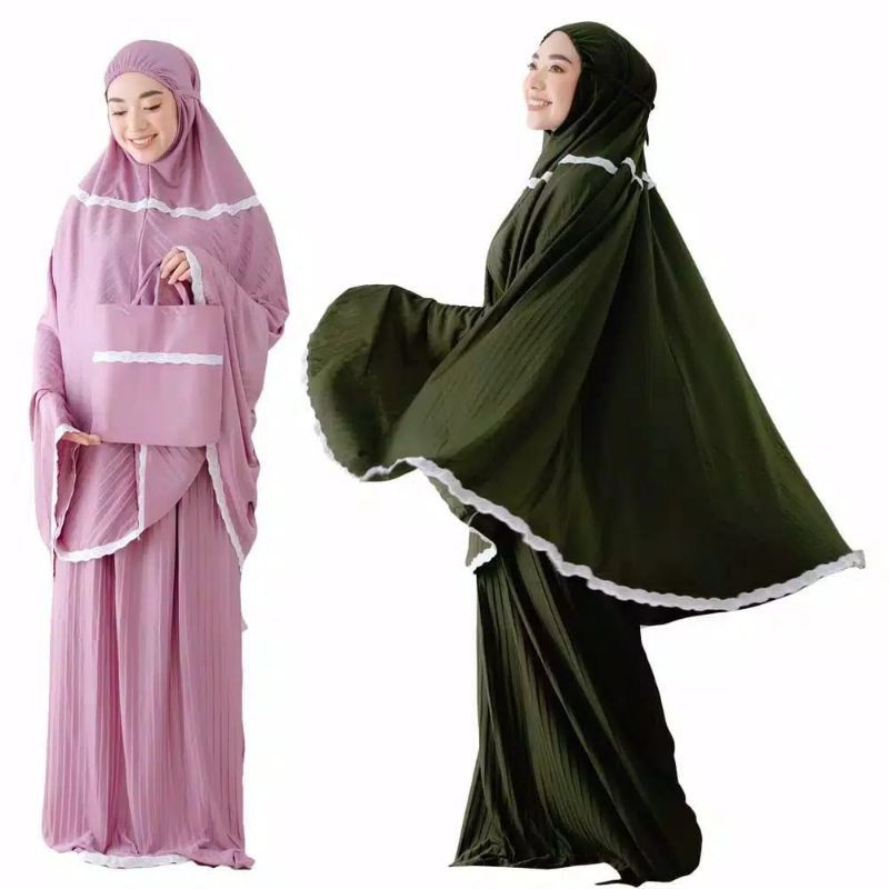 #040 Mukena PLISKET Dewasa Renda Premium