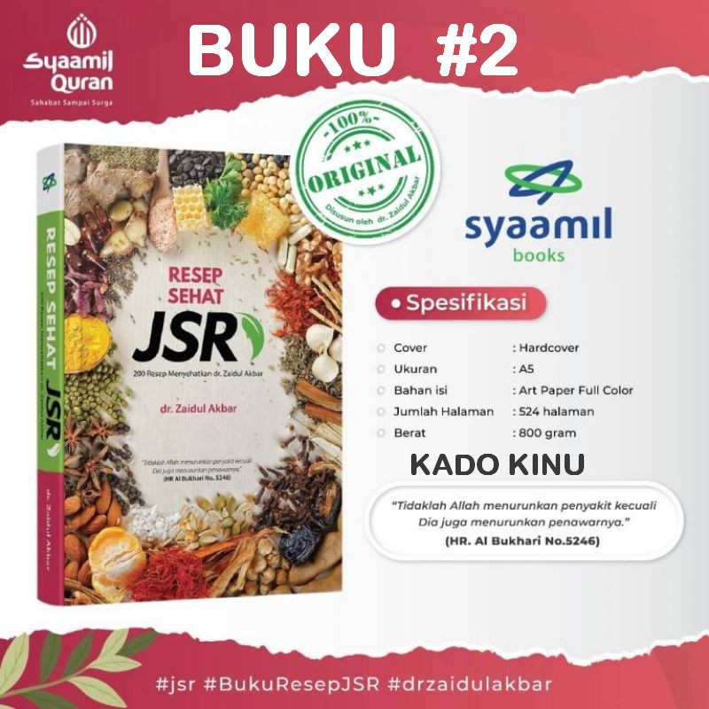 ORIGINAL Buku Resep JSR Buku 2 Jurus Sehat Rasulullah dr
