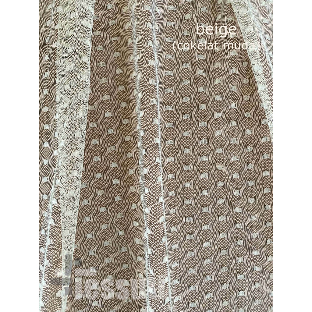 KAIN TILE HALUS DOT / BINTIK / SOFT TULLE POLKADOT-beige (cokelat muda)