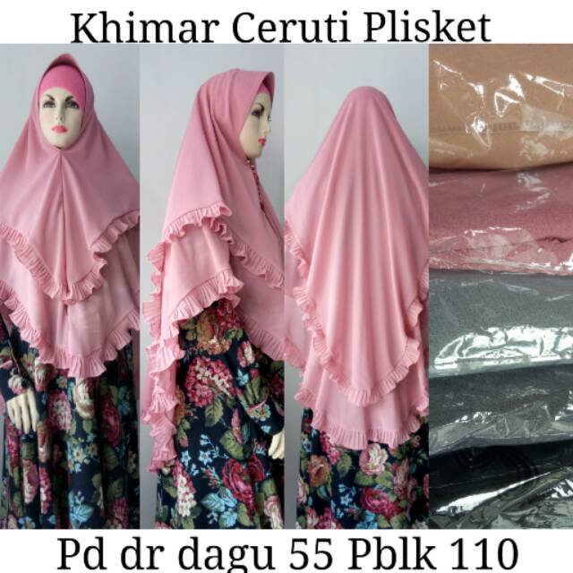 Jilbab CUMI2 Ceruti 2 Layer Rempel Plisket