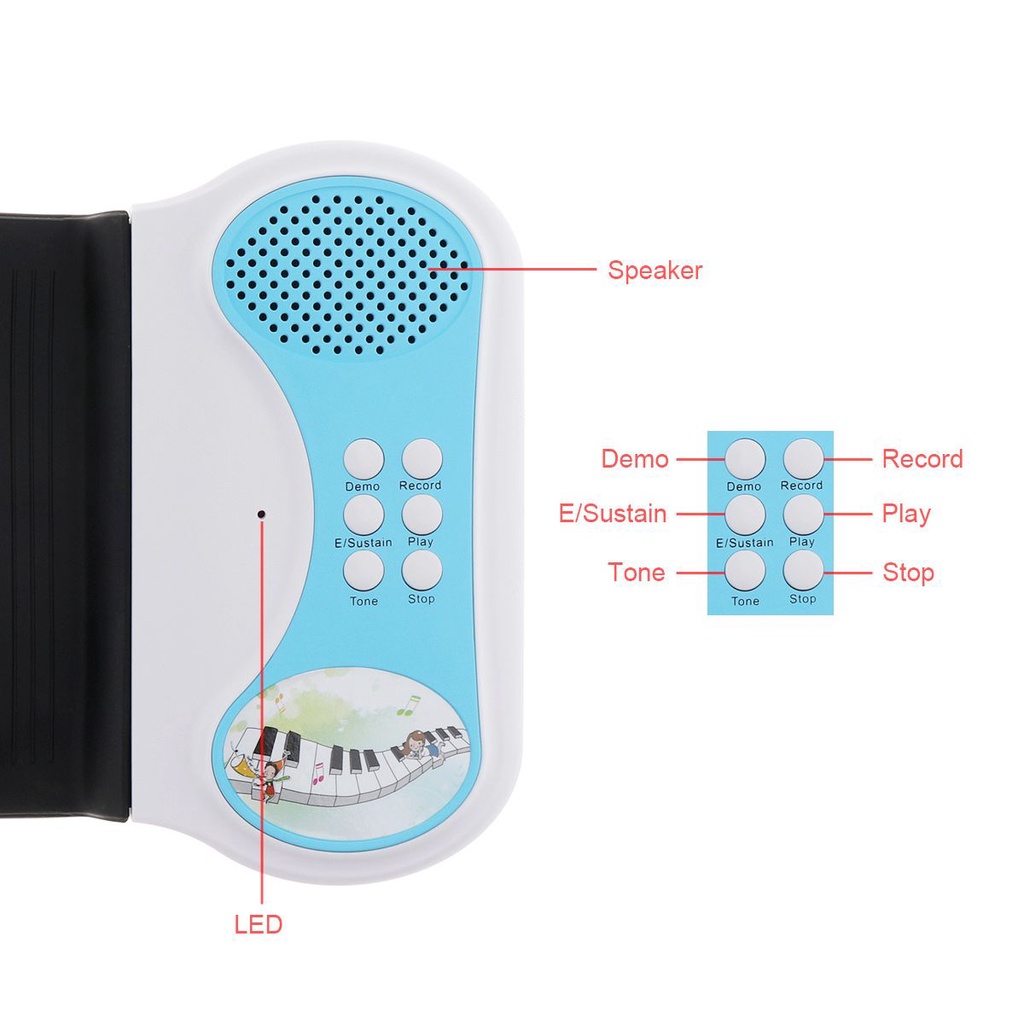 Keyboard Piano Elektronik 49 Kunci Bahan Silikon Flexible Untuk Hadiah