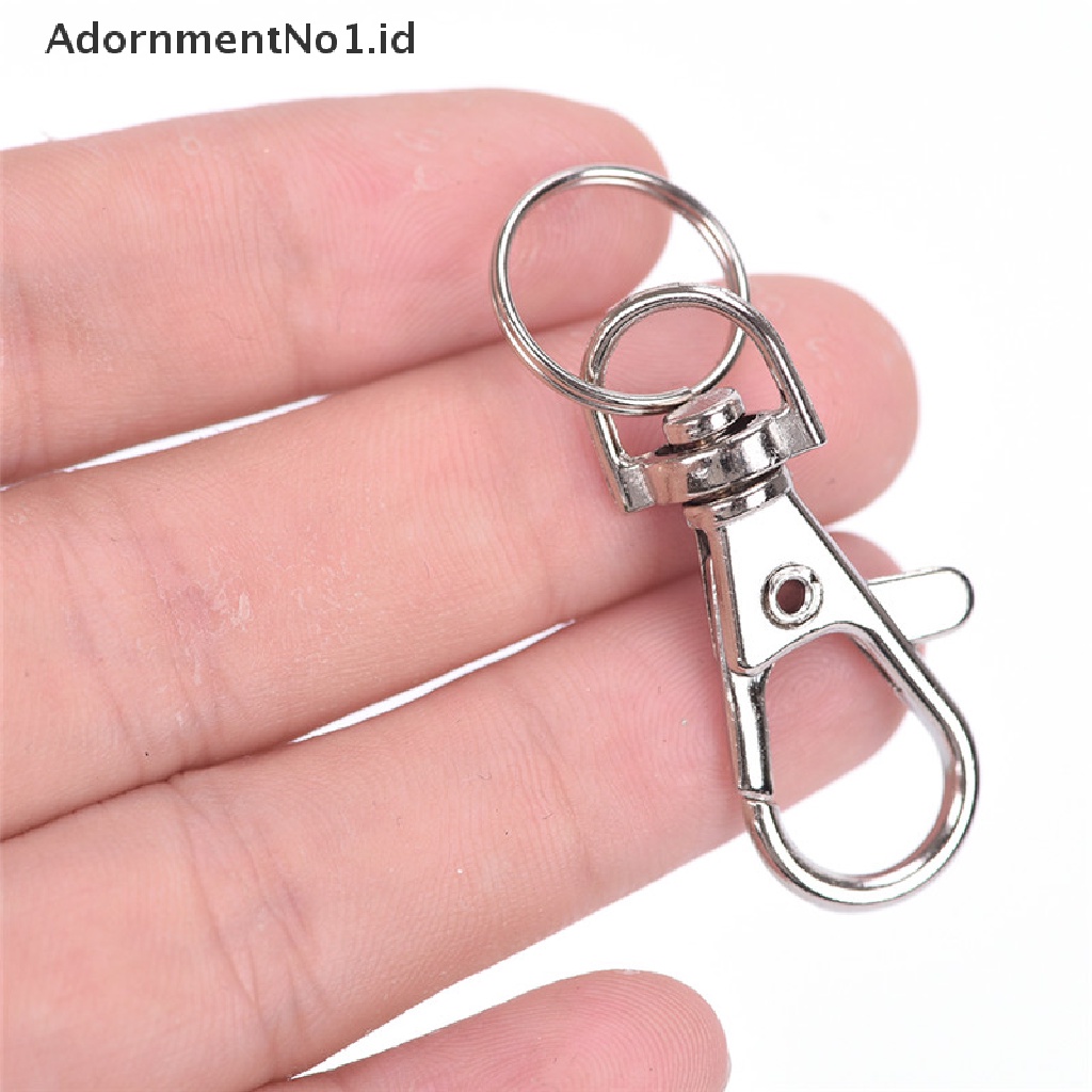 (AdornmentNo1) 10pcs Kait Lobster Warna Silver Untuk Gantungan Kunci / Tas 10pcs Klip Kait Lobster Warna Silver Untuk Gantungan Kuncitashadiah