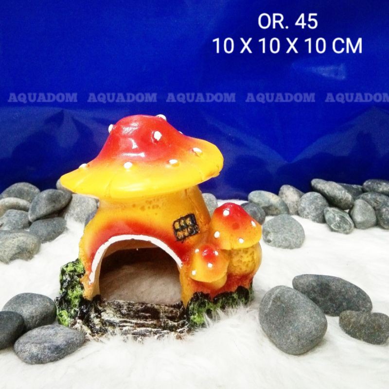 hiasan aquarium jamur, hiasan aquarium fiber jamur, dekorasi aquarium jamur, dekorasi aquarium fiber