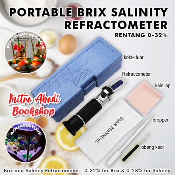 Refractometer 2 in 1 Brix Salinity / Alat Ukur Kadar Gula dan Garam