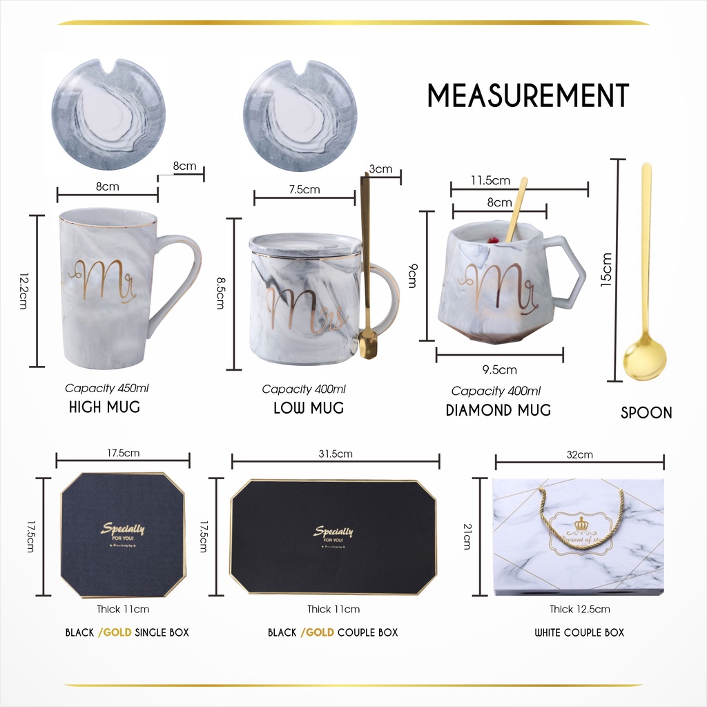 Cangkir Gelas Hampers Couple Mug Marble Keramik Tutup Mr Mrs Pasangan Couple Kado Pernikahan Couple Wedding Gift Aesthetic Set