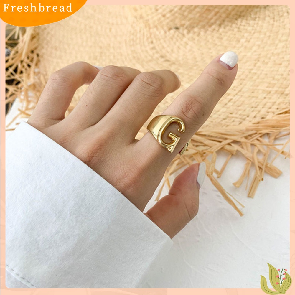 [TERLARIS]Fashion Women 26 Letters Alphabet Opening Ring Adjustable Party Jewelry Gift