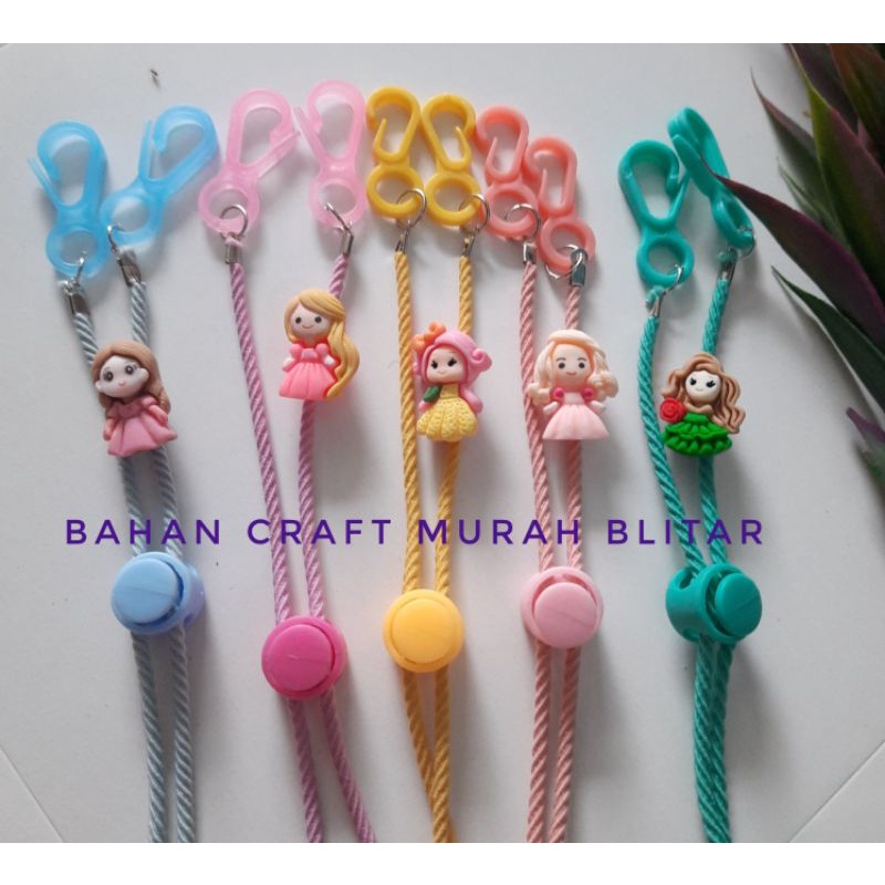 Strap 2 in 1 clay princes series/konektor masker/pengait masker anak lucu