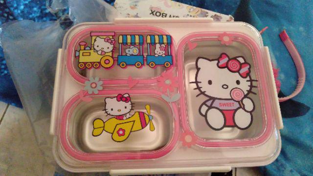 Tempat Makan Kotak Makan Lunch Box Stainless 3 Sekat 15907 Karakter