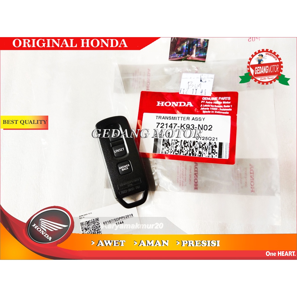 REMOTE TRANSMITTER SCOOPY ESP LED 2017-2019 ALARM ORI AHM