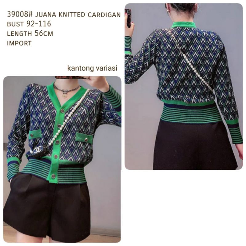 MDLV ~ 39008# Juana Knitted Cardigan Korea Look Zigzag Knit Outer Premium Fashion Import