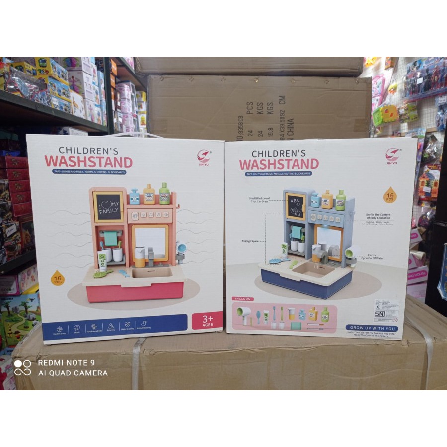 Mainan Children's Washstand Light And Music 6913B - Mainan Anak Cuci Tangan