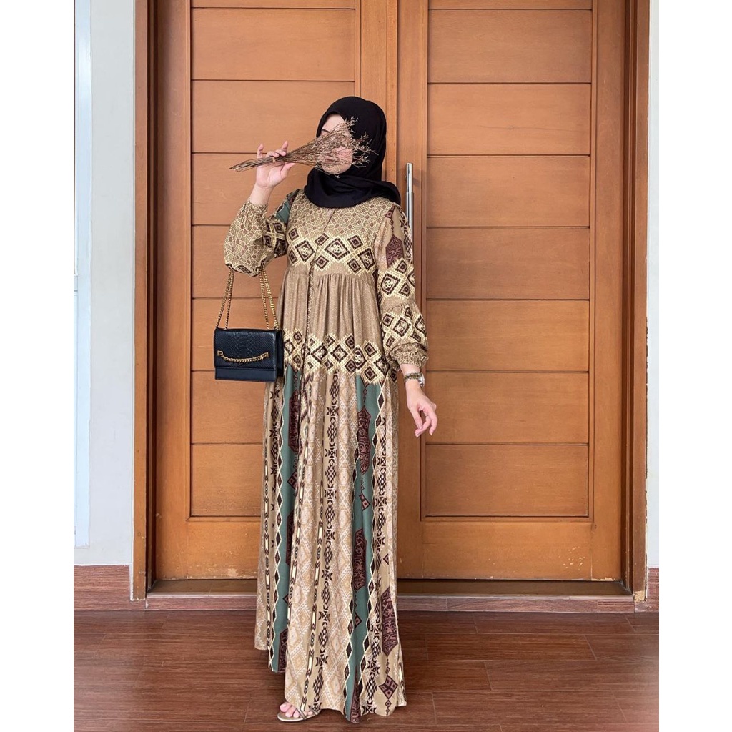 BAJU PAKAIAN FASHION CEWE WANITA DRESS GAMIS MAXY ABAYA MUSLIM NAMARA ETNIC NADEEA