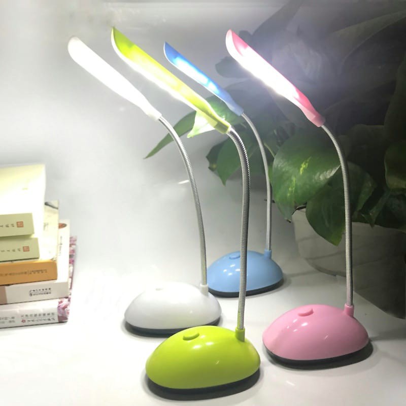 Lampu Meja Belajar Mini / Lampu Baca Lipat LED / Elastis Pakai Baterai Mudah Dibawa Penerangan Malam