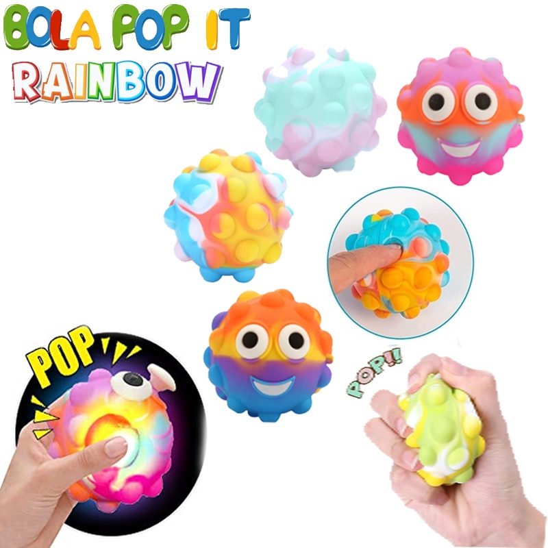 Mainan Bola Pop It Fidget Toys Pop It Ball Stress 3D