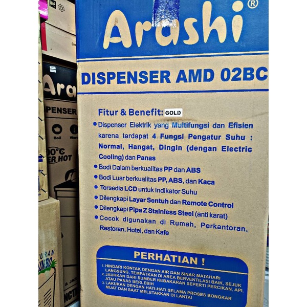 Dispenser Arashi AMD 01B dan AMD 02BC Galon Bawah Lengkap Free Mug Elektrik dan Teko Kaca / Dispenser Galon Bawah