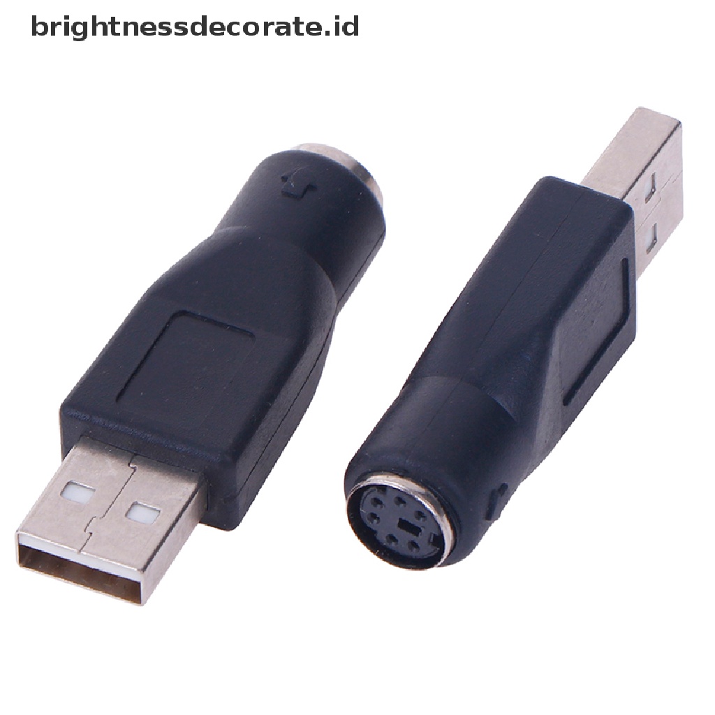 2pcs Adapter Converter Ps / 2 Male Ke Usb Female Untuk Keyboard Pc