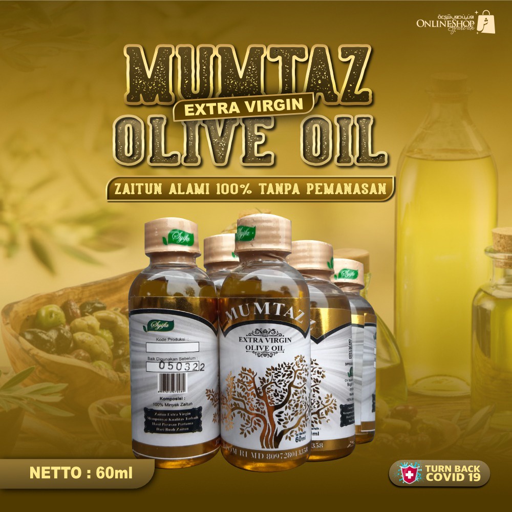 

Minyak Zaitun Asli Mumtaz isi 60ml Extra Virgin Olive oil Original Tursina