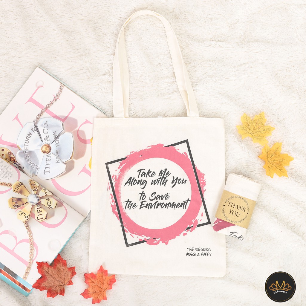 Totebag !! Suvenir Pernikahan Wedding Nikah Gerabah Ultah Penganten Ulang Tahun Unik Lucu Souvenir