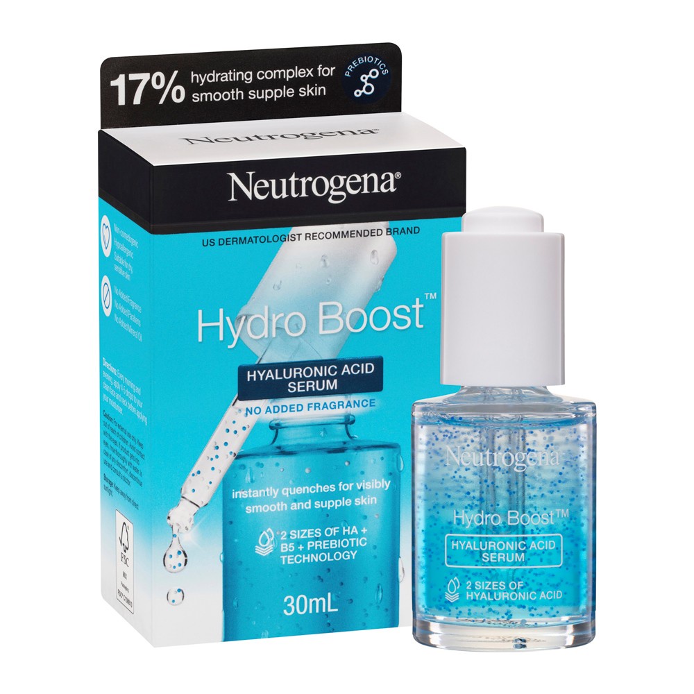 Serum Wajah NEUTROGENA Hydro Boost Hyaluronic Acid Serum 30 ml BPOM - Hydrating Serum dg Prebiotik Netrogena