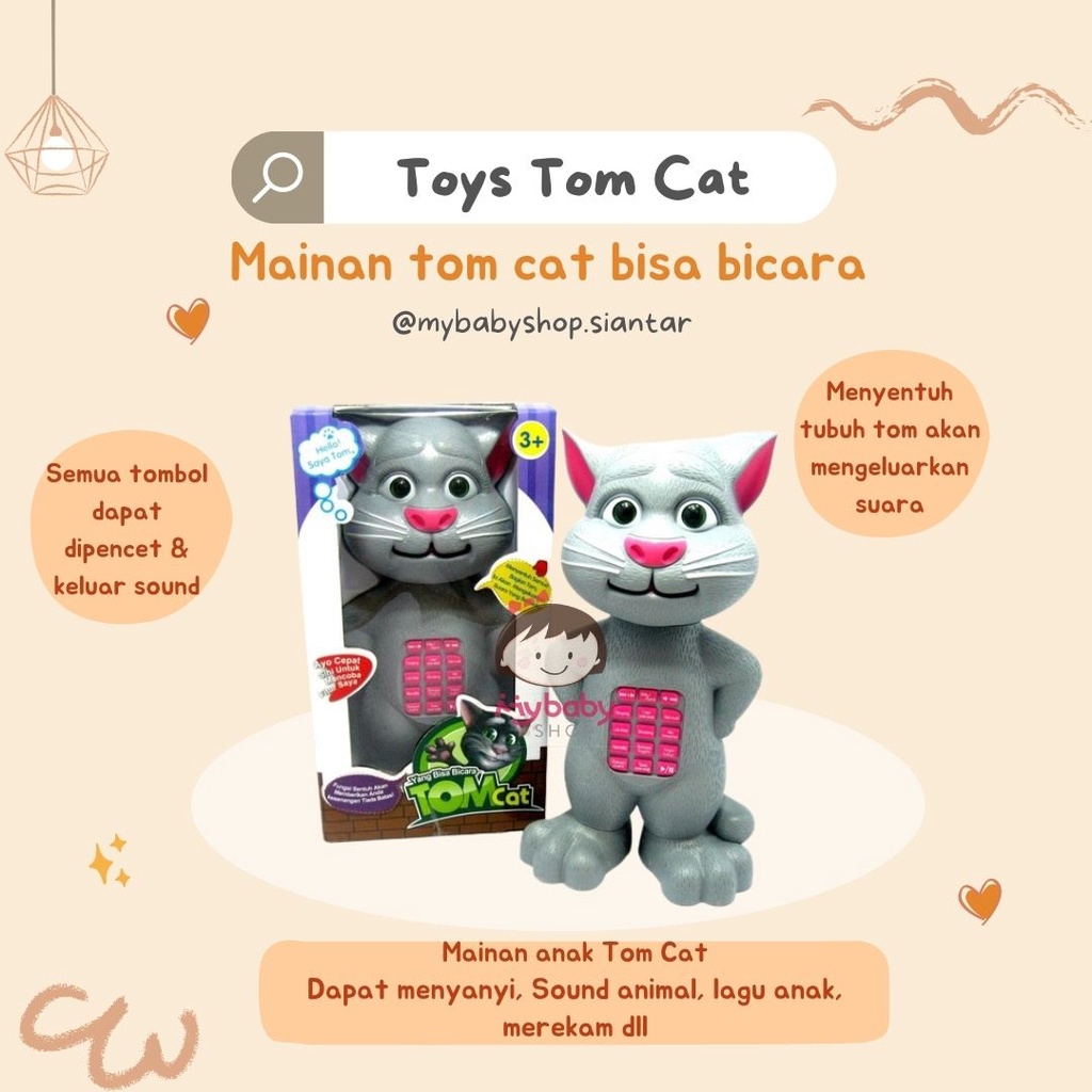 Mainan Anak Boneka Kucing Bisa Bicara / tom cat / mainan tom cat