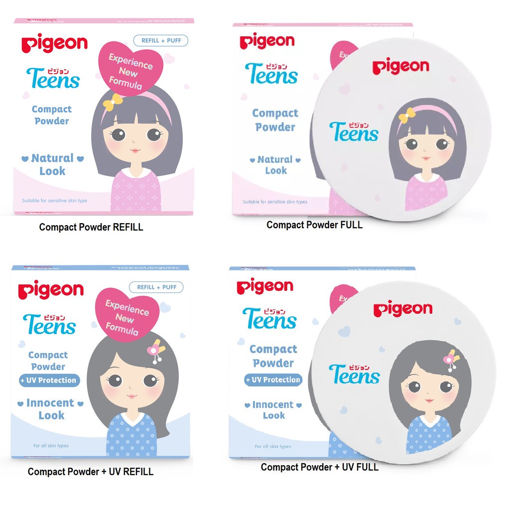 PIGEON TEENS Compact Powder UV Protection - Two Way Cake - Remaja 14g (BPOM) (VH)