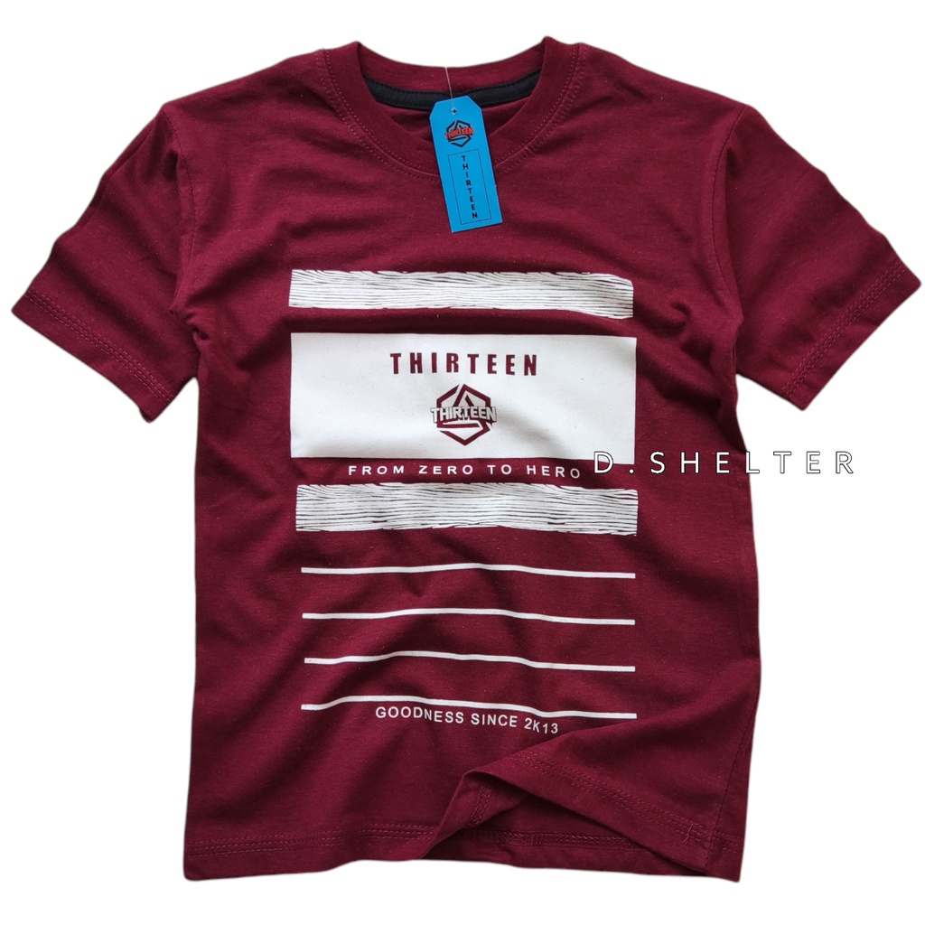 KAOS DISTRO ANAK MAROON KAYU THIRTEEN