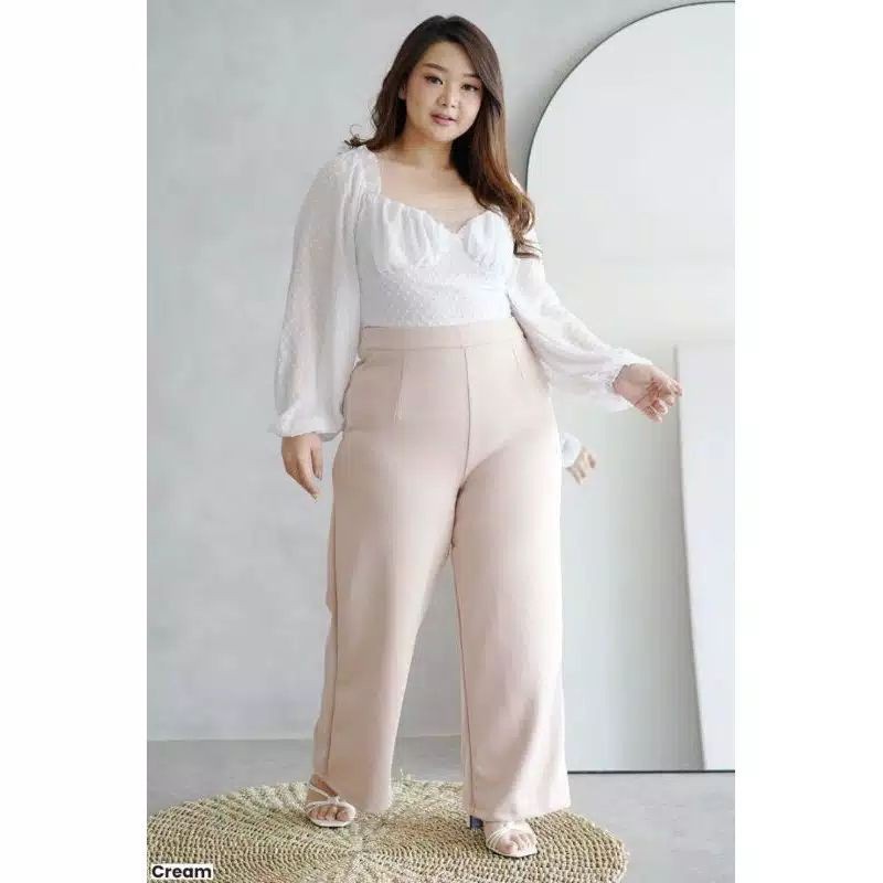 KULOT SUPER JUMBO ~ PAHA &amp; PINGGUL LEBAR ✔️ All Size 70-99kg READY | Crepe Waffle TEBAL &amp; MELAR / Saku Kanan-kiri Aktif celana panjang wanita/loose pants/XXXL/big size