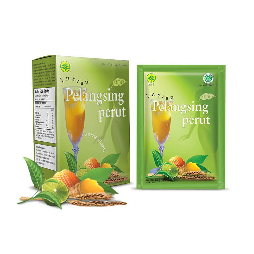 

Jamu Sido Muncul Pelangsing Perut Instan Isi 5 Sachet