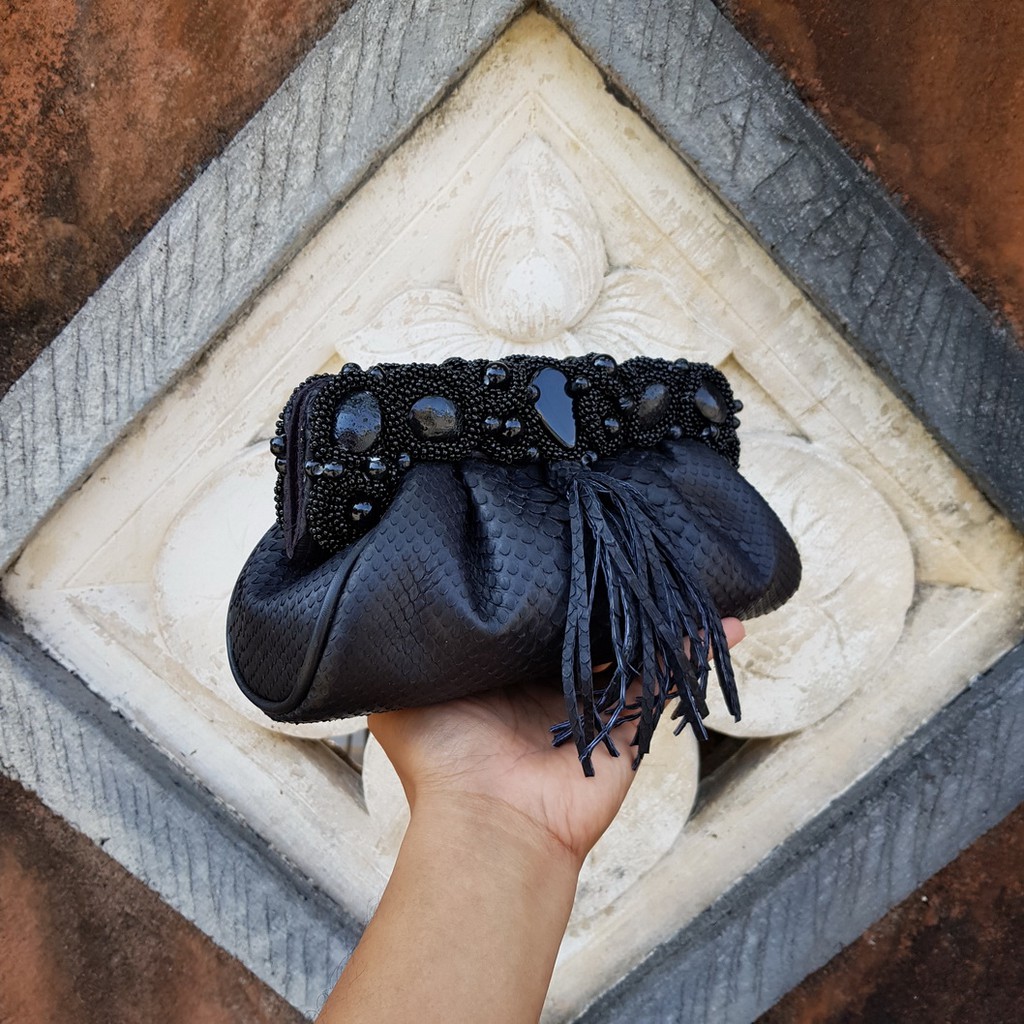 Clutch Kulit Ular Asli Roteli Size S Handmade Asli Bali