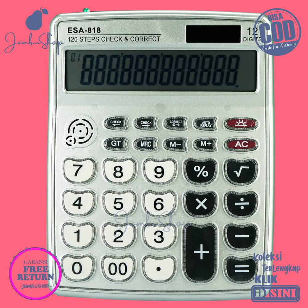 

Kalkulator Basic Function ATK Modern Awet Silver Esa 818 Tombol Besar