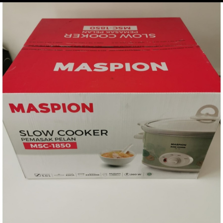 MASPION Slow Cooker 5 Liter / Alat Masak Lambat MSC 1850 - Garansi Resmi 1 Tahun