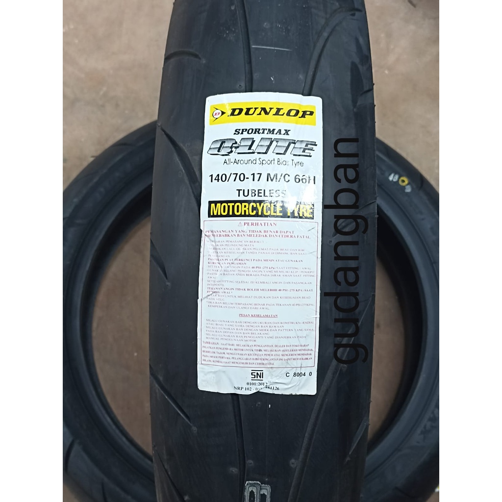 ( RING 17 ) QLITE 140 / 70 - 17 Dunlop Sportmax Ban luar motor SPORT MOGE Tubeless FREE PENTIL