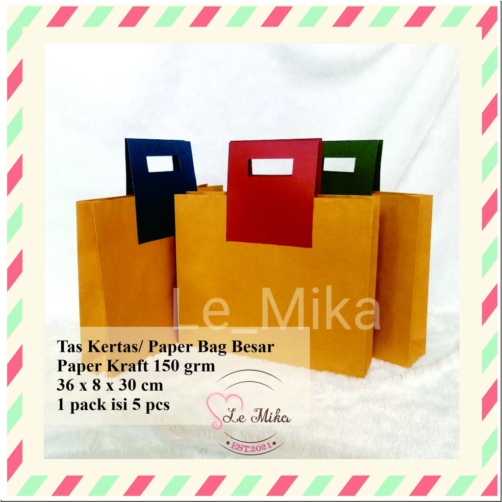

(5 pcs) Tas kertas coklat / paper bag / shopping bag besar
