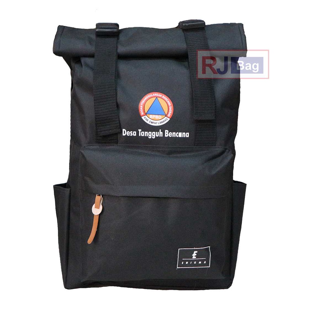 Pesanan Tas Grosir Murah Enigma Rolltop Desa Tangguh Bencana Ransel Kerja Pria Murah Backpack Pria Hitam Polos