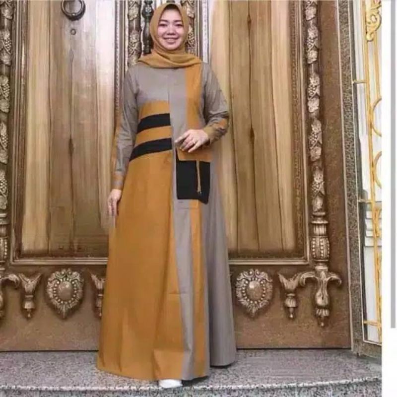 Qila maxi dress-Latte - mustard