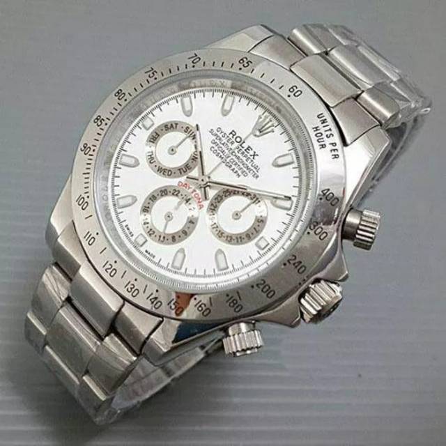 Jam Tangan Rolex Daytona Automatic Super Mewah - Jam Tangan Pria Super Mewah - Rolex Daytona Silver