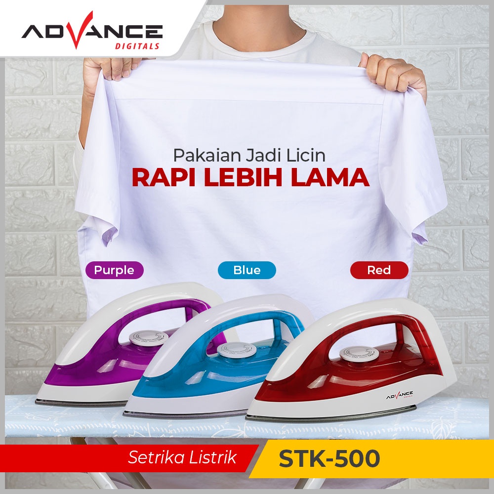 Advance Setrika Listrik Anti Lengket 350W STK-500 Garansi Resmi 1 tahun