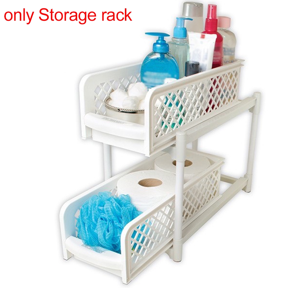 2 Tier Cabinet Basket Organizer Drawer Portable Sliding Kitchen