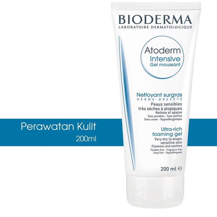 BIODERMA ATODERM INTENSIVE GEL MOUSSANT 200ML 200 ML PEMBERSIH WAJAH KRIM LOTION KULIT SENSITIF BERMINYAK NORMAL GLOWING