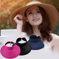 Topi Gulung Import / Topi Lipat / Roll Hat / Topi Pantai Wanita Dewasa