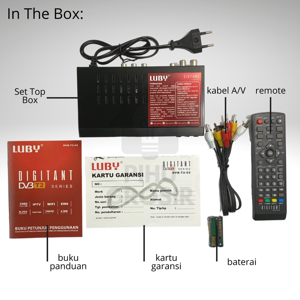 Luby Set Top Box T2-02 bergaransi dengan Youtube & Wifi-2