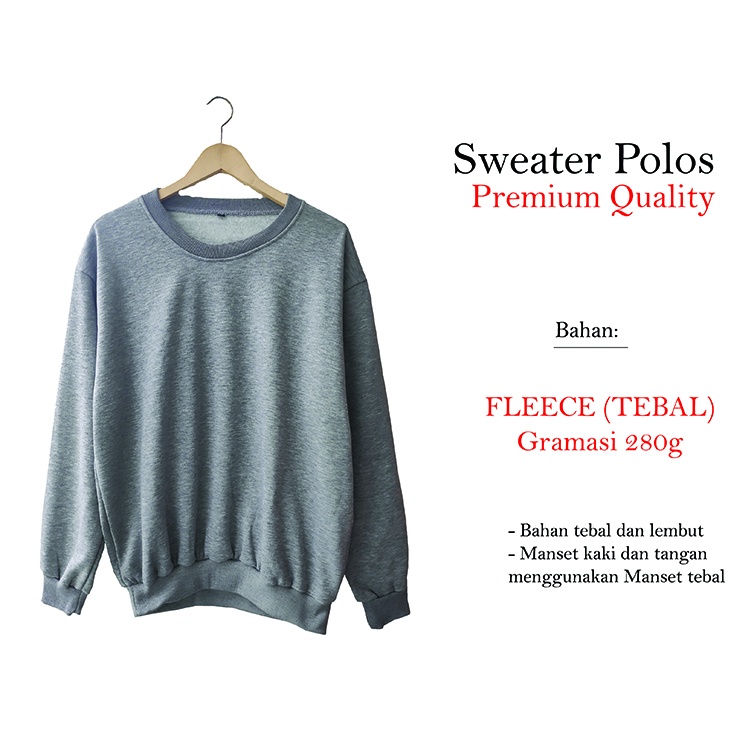 Sweater Polos Pria Wanita Lembut Tebal