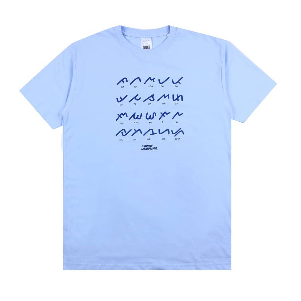 KAOS T-SHIRT PRIA WANITA - KAWAY AKSARA TEXT BLUE