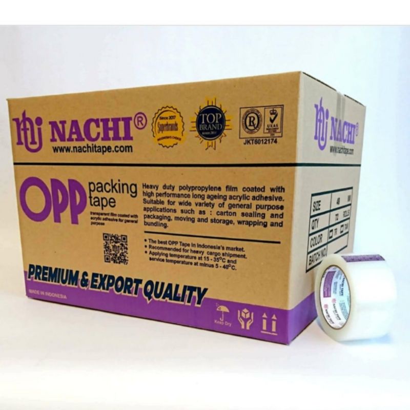 

(Dus) Nachi Opp Packing Tape Lakban Transparan 48 mm x 90 yard
