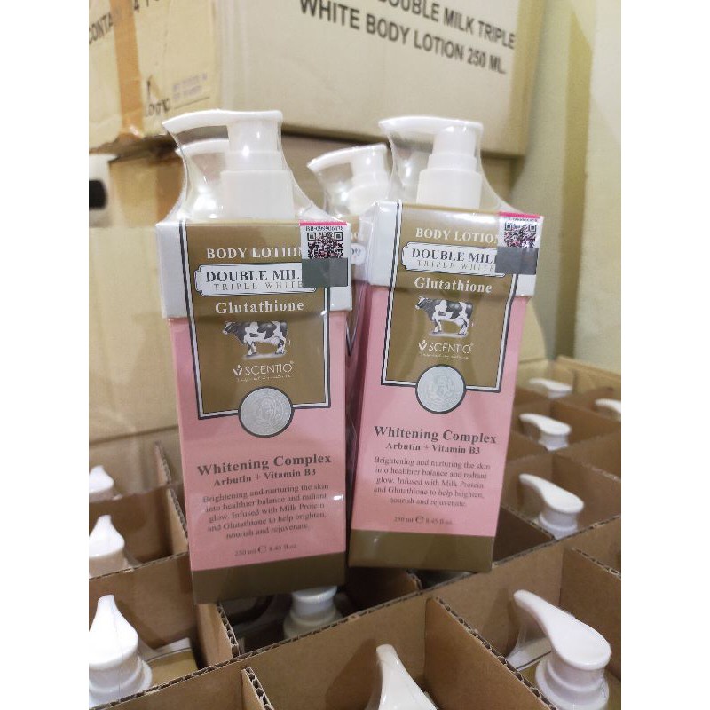 Jual Scentio Double Milk Body Lotion Glutathione Whitening Complex